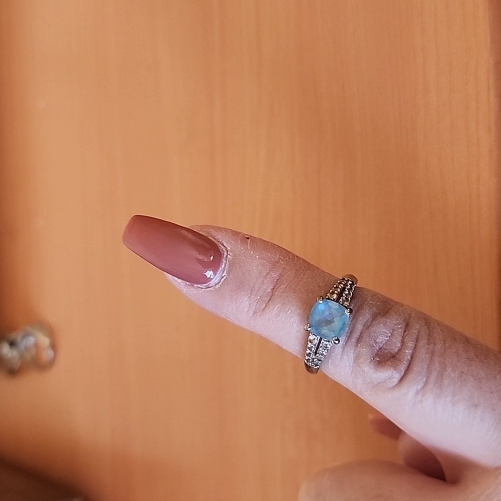 Blue topaz, 925 silver ring, eomen
